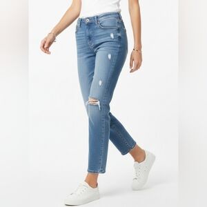 Truth + Theory High-Rise Distressed Blue Women Jeans Light Wash Size 10